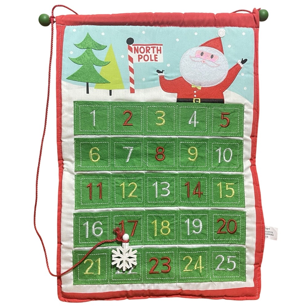 Threshold Santa North Pole Snow Pocket Advent Countdown‎ Hanging Calendar Target